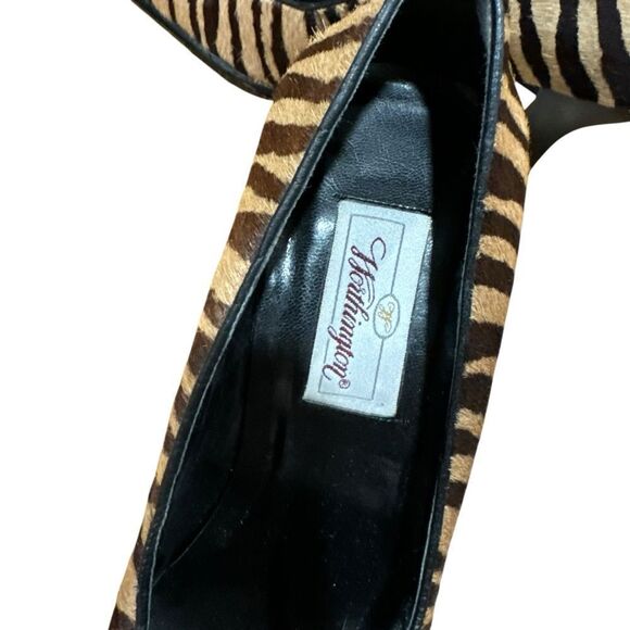 Worthington Vintage Marilyn Zebra Print Pony Hair Square Toe Flared Heel Pumps - Picture 7 of 13